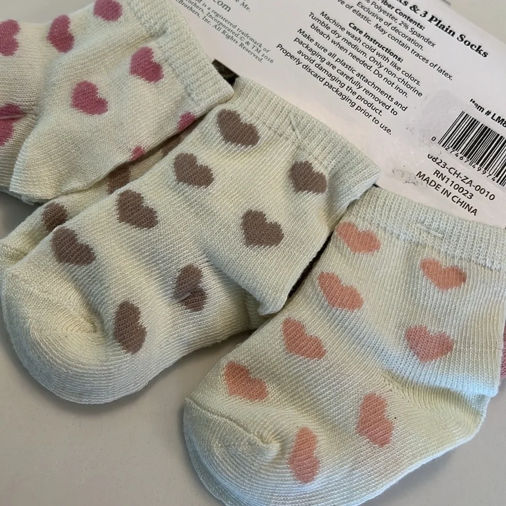 Little Me heart ruffle socks baby girl 0-6 months